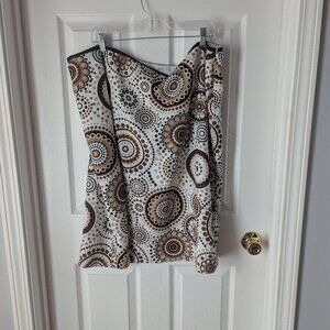 Cato brown, tan, cream, and white skirt - 26/28W